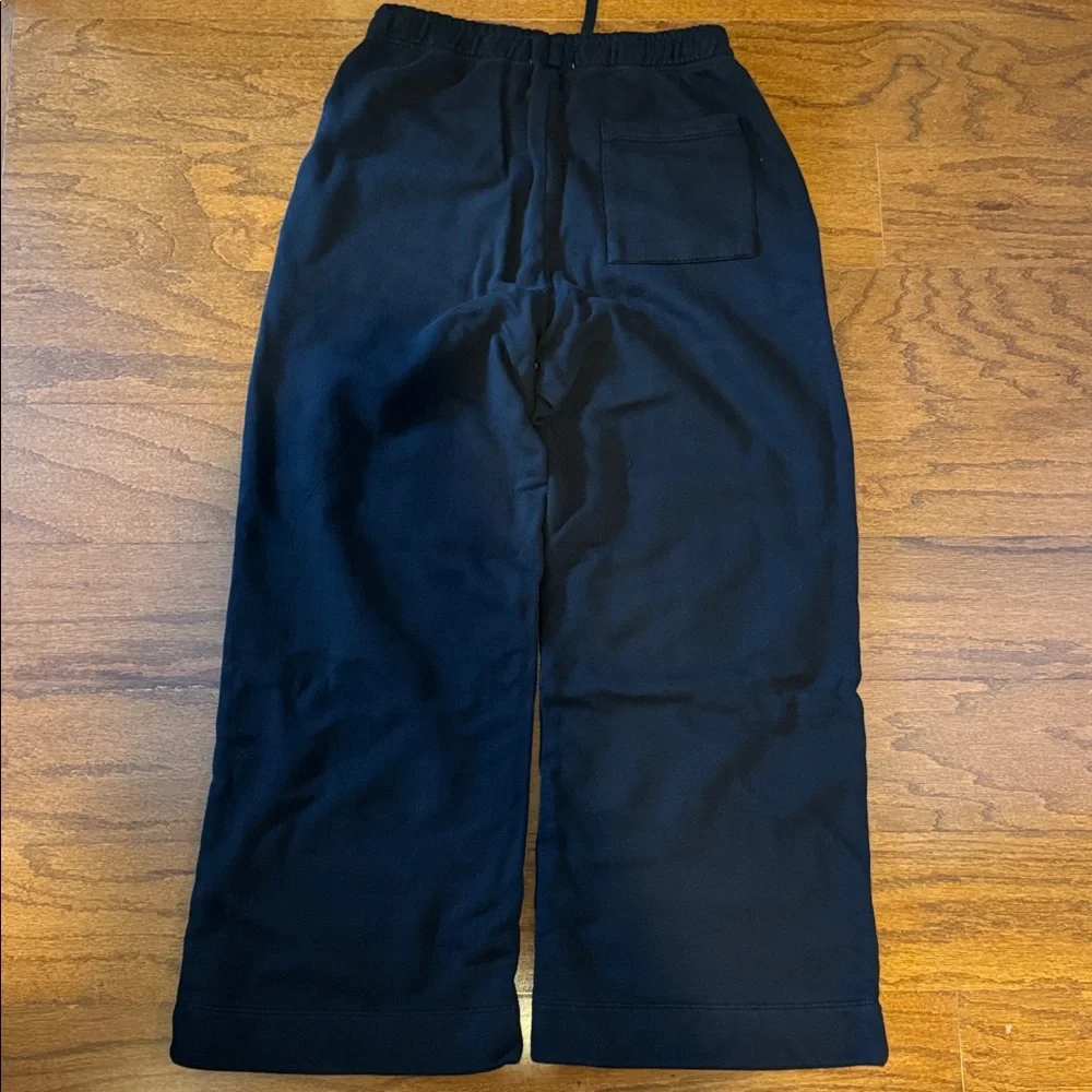 NWT MATE the Label Organic Fleece Wide Leg Pants in Black - M - Picture 5 of 5